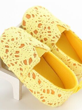 Yellow Crochet Slip-On Kids Shoes — SOFT SOLE